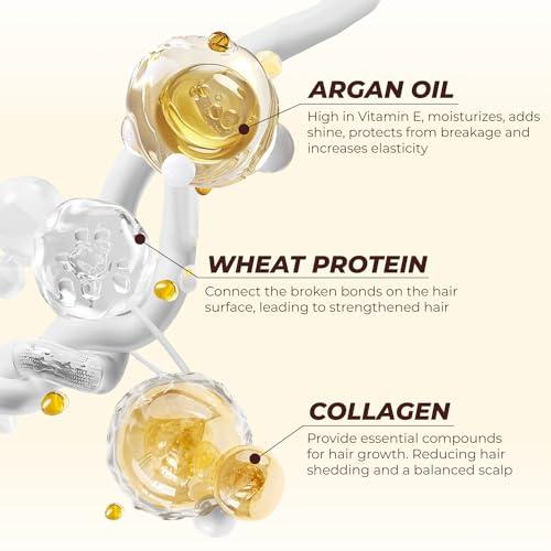 GNJOY GNJOY Collagen Hair Mask, Collagen Hair Treatment, Deep Repair Conditioning Hair Mask, Collagen Hair Mask Essence for Dry Damaged Hair-16.9oz/500ml