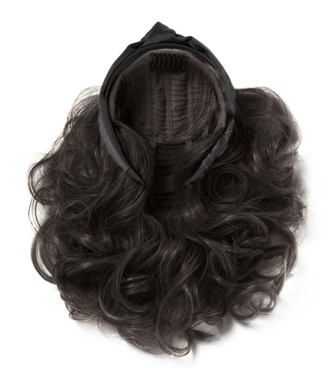 Toni Brattin Toni Brattin Headband Fall Wavy 18\" Shoulder Length Curly Hair Extension Hairpiece For Fuller Looking Hair, Black
