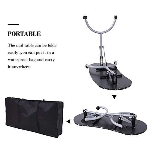 Beauty Life Beauty Life Nail Station Portable Foldable Manicure Nail Table with Large Drawer, Lockable Rolling Wheels