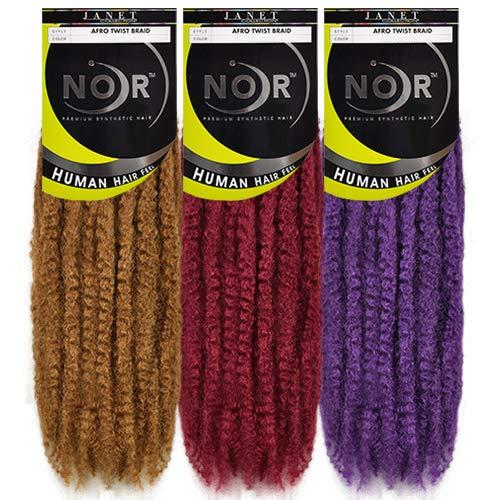 Janet Collection Janet Collection Synthetic Hair Braids Noir Afro Twist Braid (Marley Braid) (4-Pack, M1B/33)