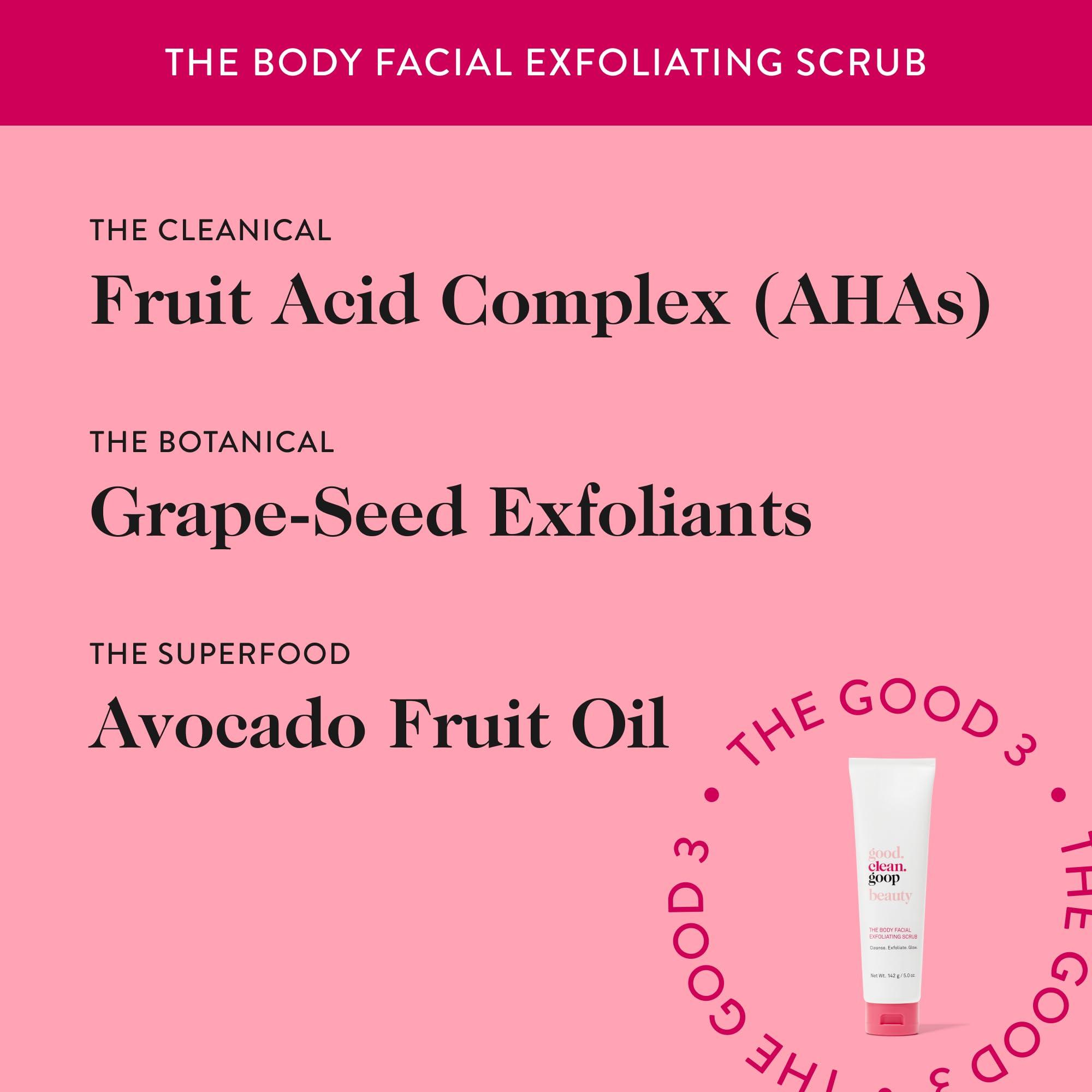 good.clean.goop good.clean.goop beauty The Body Facial Exfoliating Scrub & The Powerscrub Scalp Detox | 5 oz Body Exfoliant & Cleanser for Glowing Skin | 4 fl oz Clarifying Shampoo to Detoxify Hair and Scalp