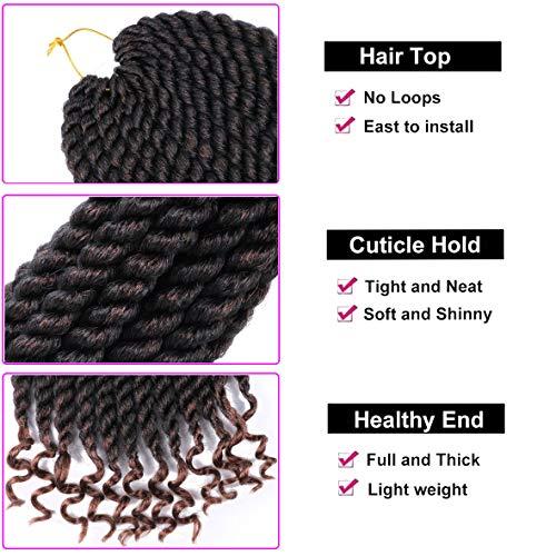 Mytarku 6 Pack Havana Twist Crochet Hair 12 Inch Senegalese Twist Crochet Braids For Black Women Crochet Jumbo Braids Hair Extension T30#