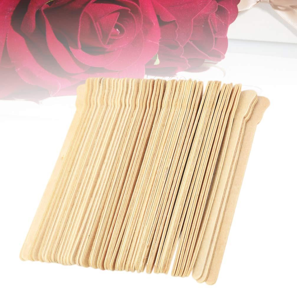 NUOBESTY NUOBESTY 100pcs wax sticks eyebrow spatula Disposable Waxing Rods waxing spatulas boots wood waxing craft sticks wood facial stir sticks wax rods Body small wooden shovel Bamboo