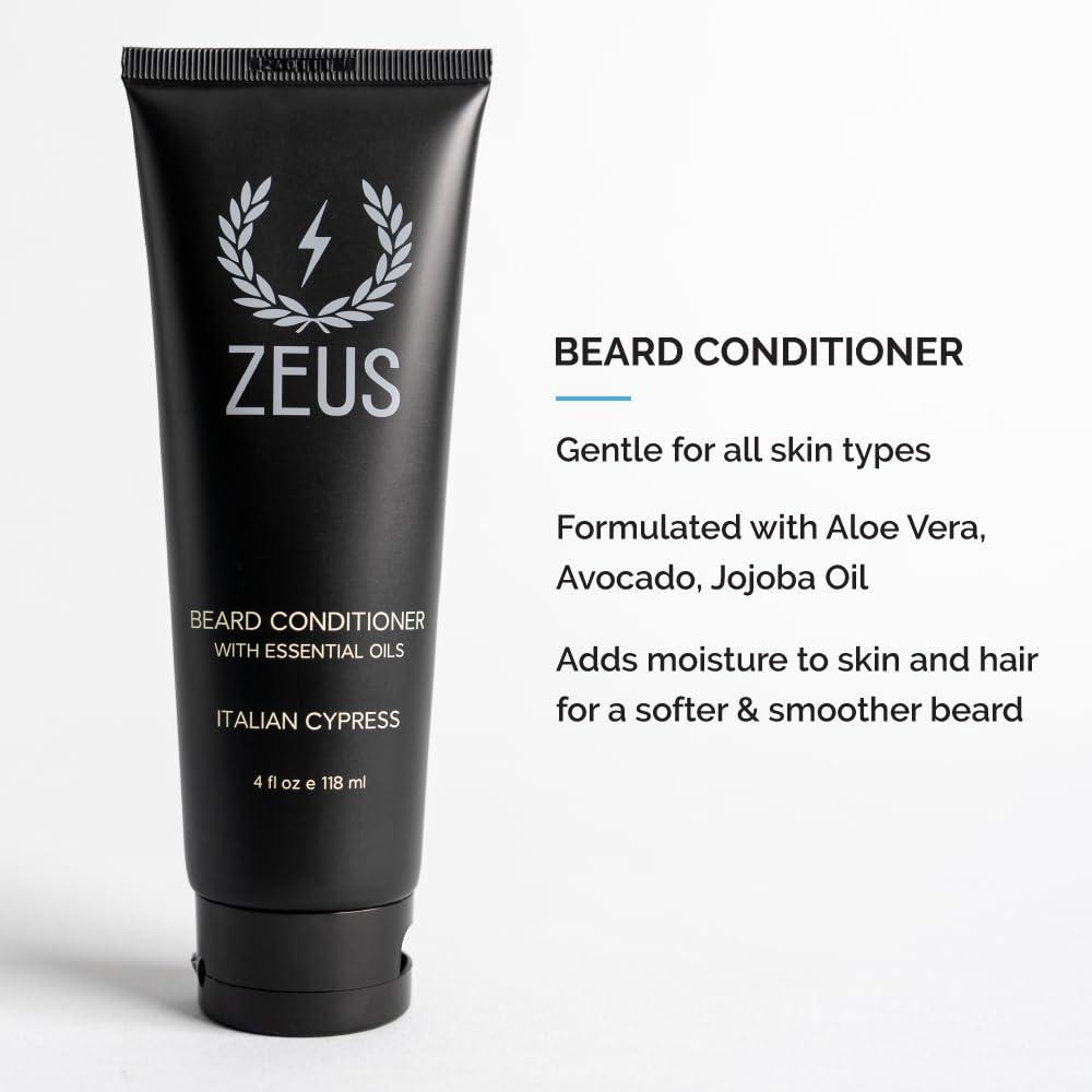 ZEUS ZEUS Starter Beard Wash & Beard Oil Kit for Men, Soften, Hydrates, & Moisturizes Facial Hair (Italian Cypress) MADE IN USA