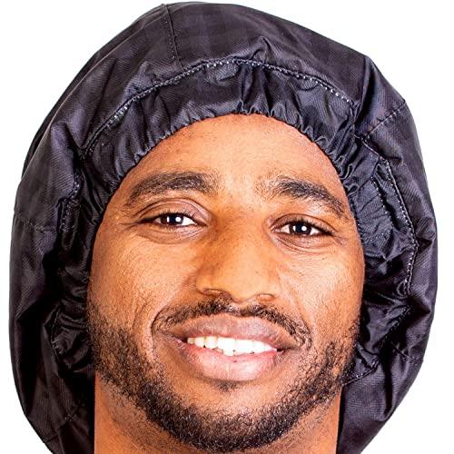 HAIRSOME 2 Premium Men Shower Cap For Dreadlocks, Braids, Curls, Locs, Curly Hair. Large, Double-Sided, Waterproof, Reusable shower cap for mens hair. Terry cloth lined, elevated, sleek looking shower caps