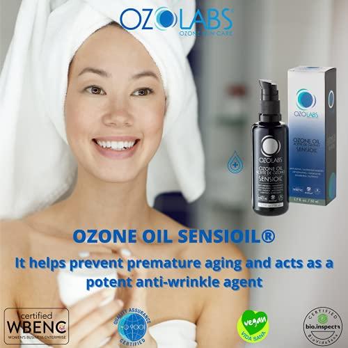 OZOLABS OZONE SKIN CARE OZOLABS® | OZONATED OIL-SENSIOIL© | Exclusive blend of certified organic ozonated olive and sunflower oils | ISO 9001 | 1.7 fl. Oz.