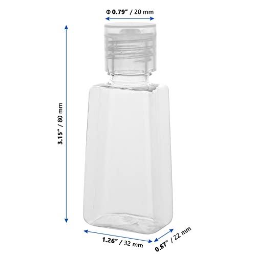 MANCHAP MANCHAP 100 Pack 1oz Plastic Empty Squeeze Bottles, 30ml Clear Travel Refillable Squeeze Bottles with Flip Cap for Lotions, Creams, Toiletries