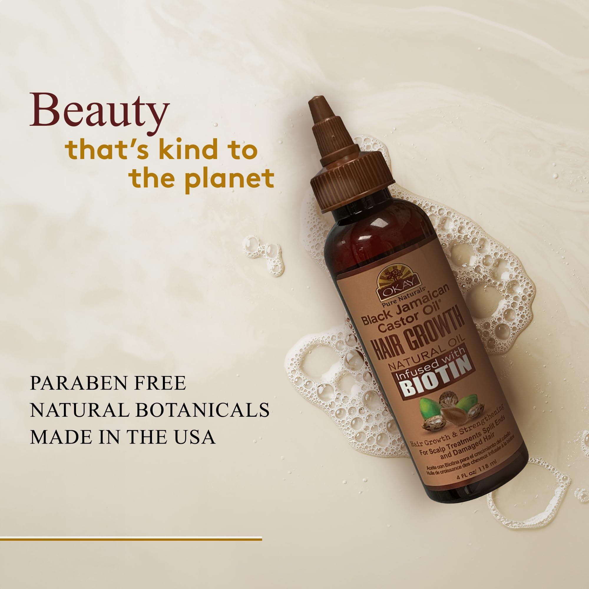 Okay Okay Black Jamaican Castor Oil Hair Growth for Unisex - 4 oz Oil