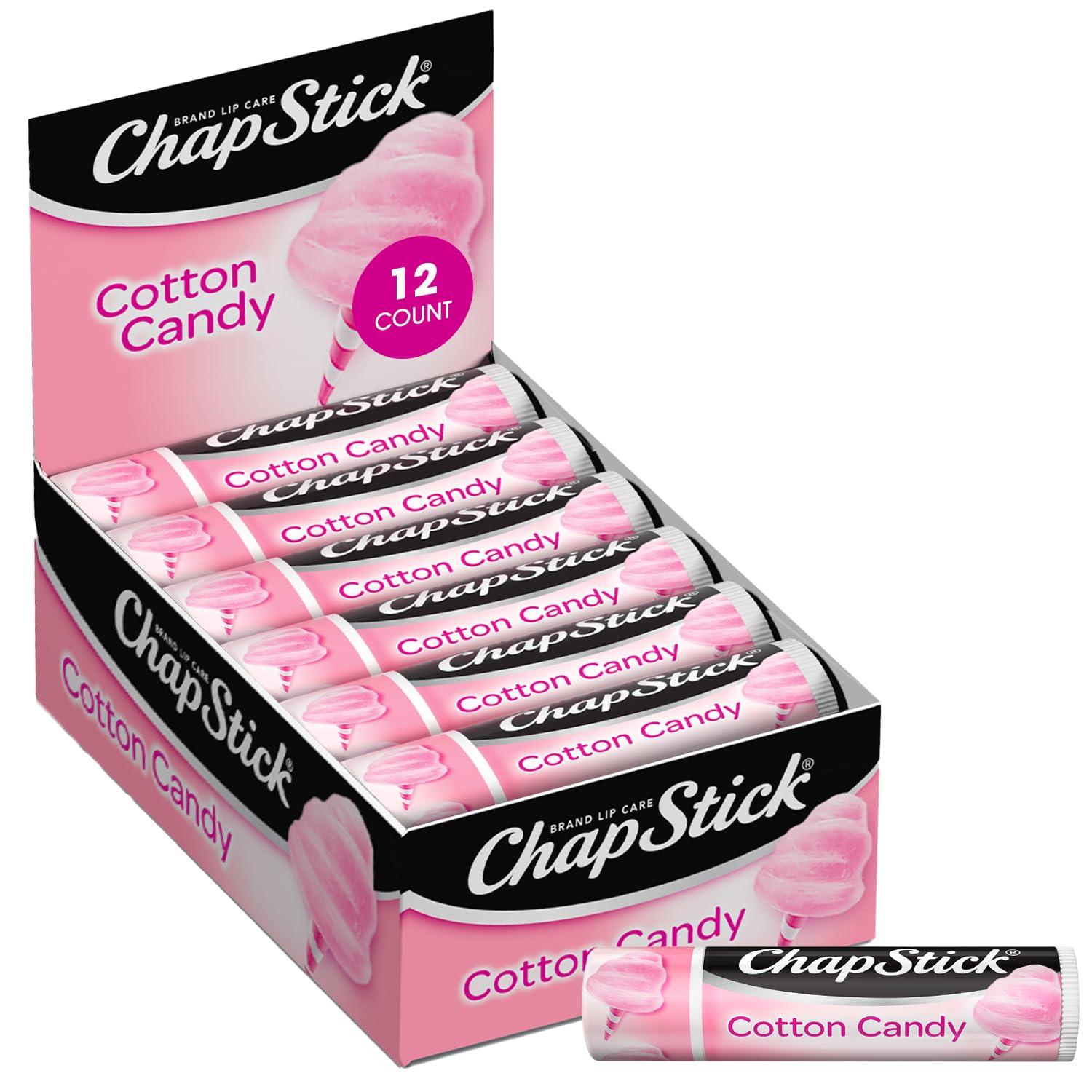ChapStick ChapStick Lip Moisturizer, Cotton Candy, 12-Pack Limited Edition Bulk Lip Balm, Fun & Yummy, 0.15 Oz Ea