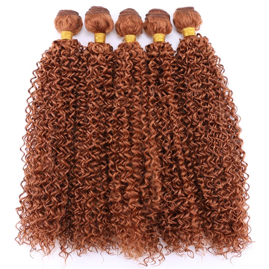 Qinhange 8-30 Inch Afro Kinky Curly Hair Bundles High Temperature Synthetic Hair Extensions For Black Women #613 18inches 3 pcs