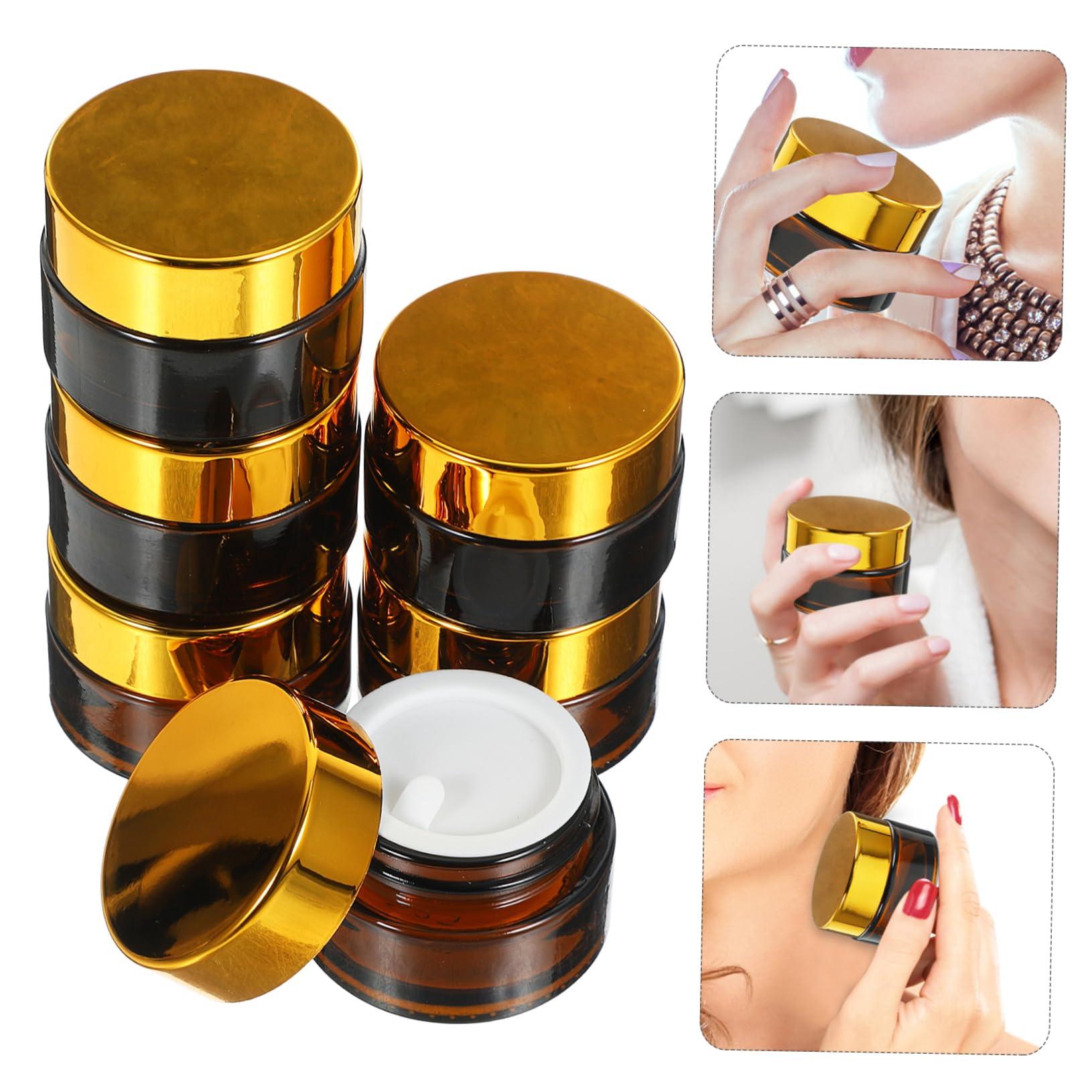 Hemoton Hemoton Cosmetic Packaging Bottles 6pcs Set Cream Bottle Brown Glass Storage Holder Subpackaging Leakproof Design