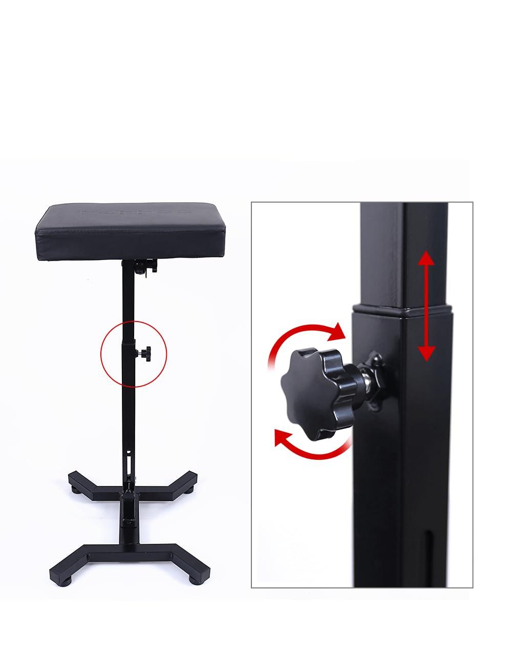 Tatmax International Tatmax Tattoo Heavy-Duty Armrest High Quaility Large Leather Pad Adjustable Height 2.3 ft to 3.45 ft