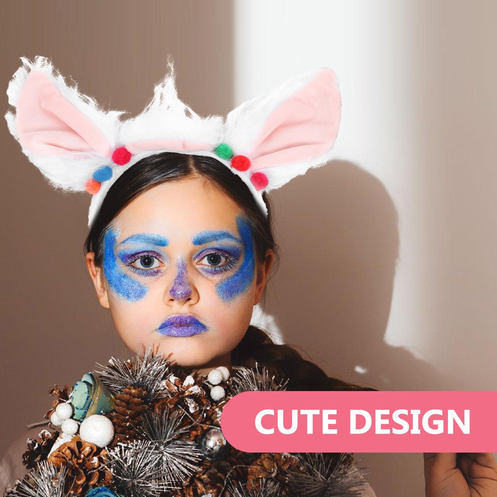 LOGOFUN LOGOFUN 2pcs Alpaca Ears Headband Alpaca Ears Hairband Animal Ears Headpieces Cosplay Party Headdress for Festival Party Hair Accessories