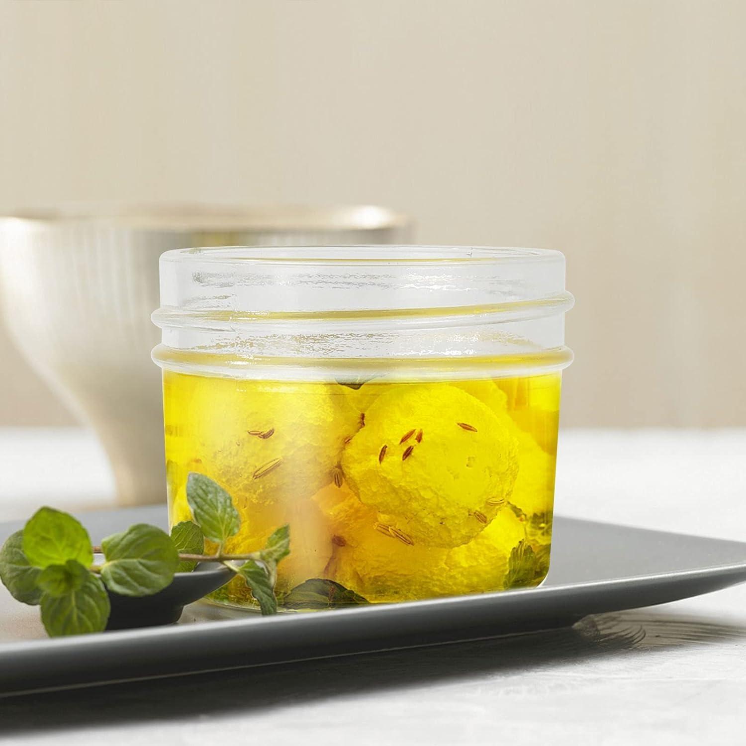 Liberty Leather 3 OZ Mini Round Clear Glass Jars with Black Lids, Perfect for Storing Lotions, Powders, Ointments, and Travel Toiletries, Ideal for Slime Containers (Pack of 24)