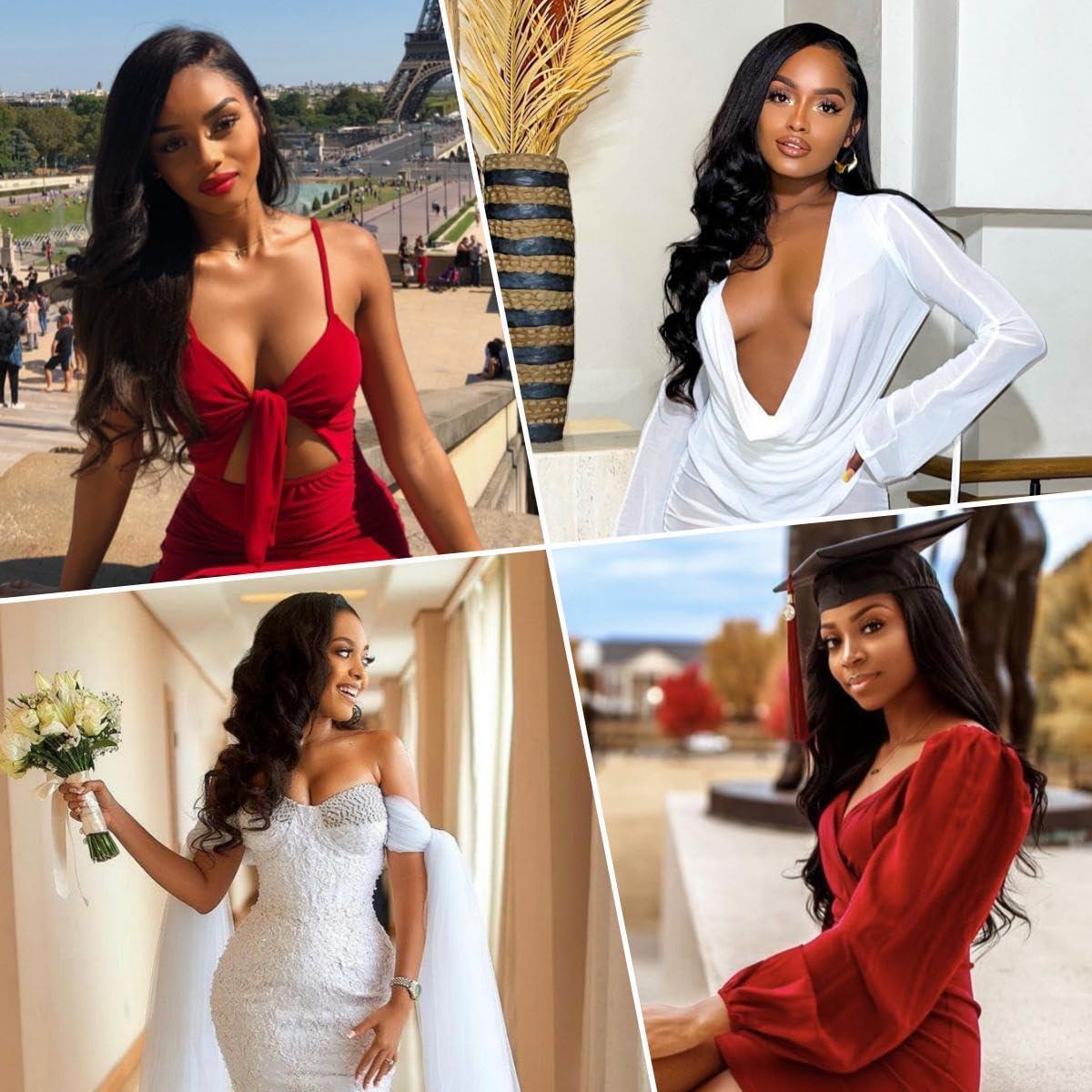 Worldnewhair Worldnewhair 13x6 Body Wave Lace Front Wigs Human Hair HD Lace Frontal Wig for Women 18 Inch Glueless Wigs Pre Plucked Natural Black Human Hair Lace Front Wigs Body Wave Human Hair Wigs 180 Density