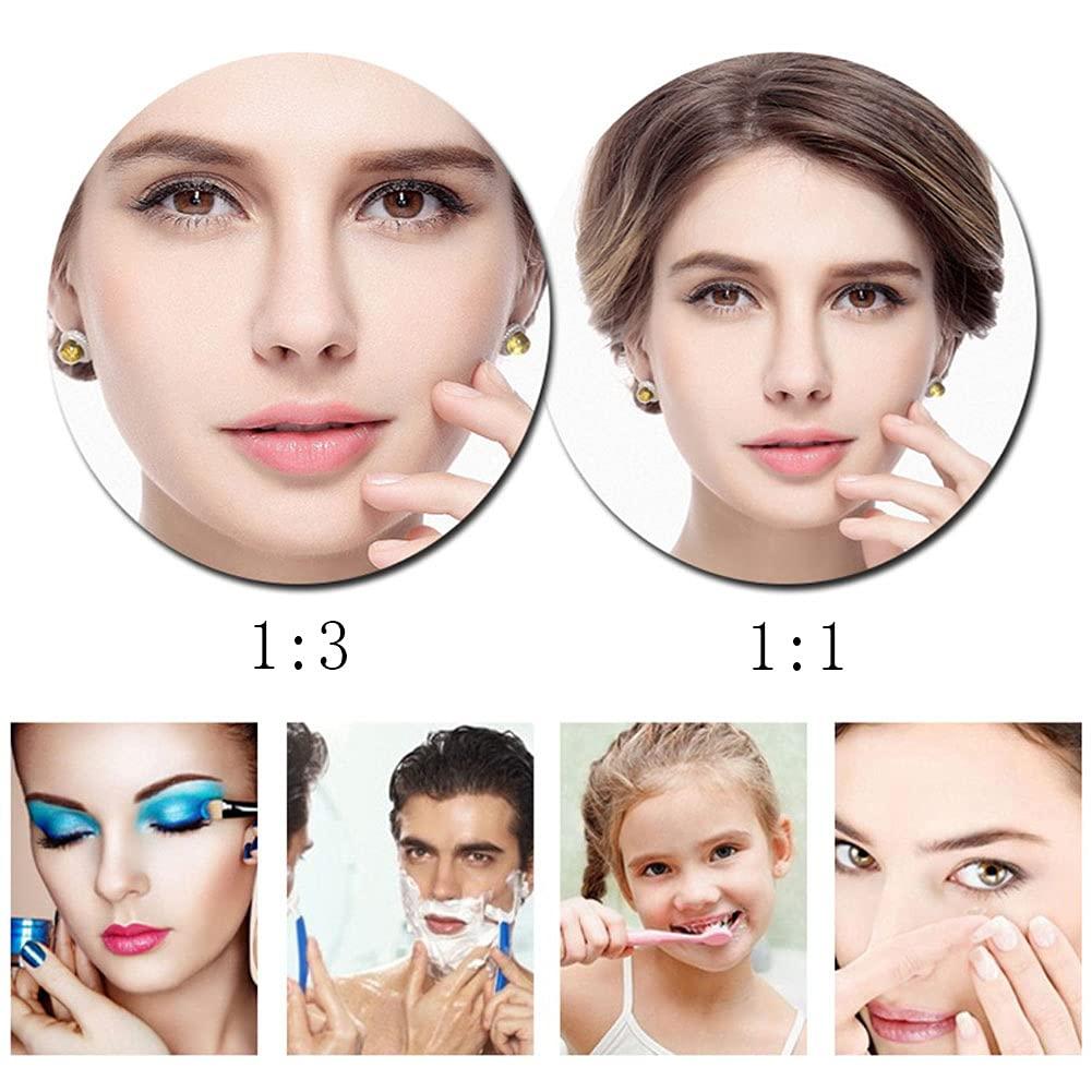 inBEKEA inBEKEA Wall Mounted Mirrors Makeup Shaving Mirror LED Lighted Bathroom Mirror for Hotel Vanity with Adjustable Extendable Square 8 Inch 3X Magnification Cosmetic Mirror Powered by Plug in