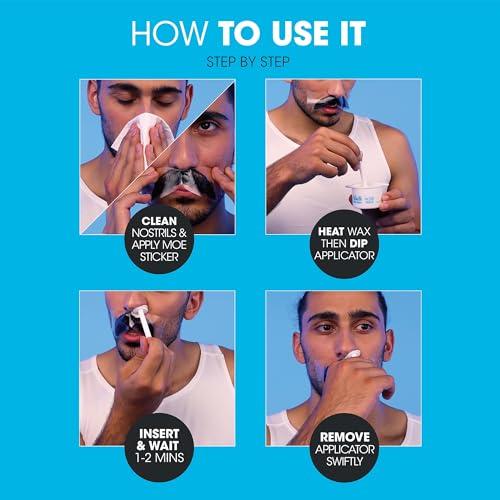 Nad's For Men Nad\'s For Men Nose Waxing Kit - Hair Removal with Hard Wax, Moustache Protectors, Applicators, Spatulas, and Post-Wax Wipes