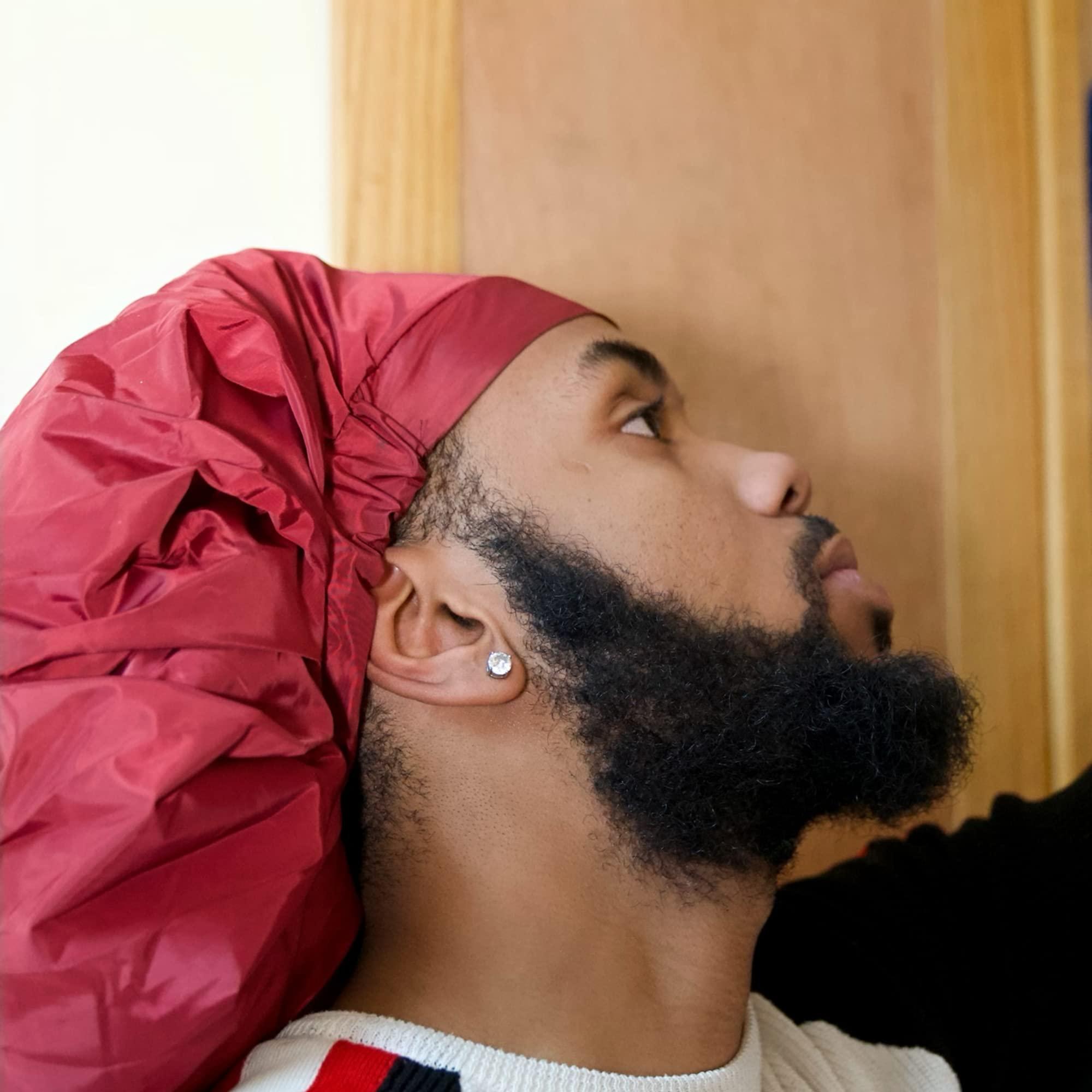 TTAT Try This an That TTAT Shower Cap Jumbo Size for Men & Women With Afro, Long Dreadlocks, Locs, Box Braids, Coily, Voluminous & Long Hair, Waterproof, Washable, Reusable & Adjustable (Maroon)