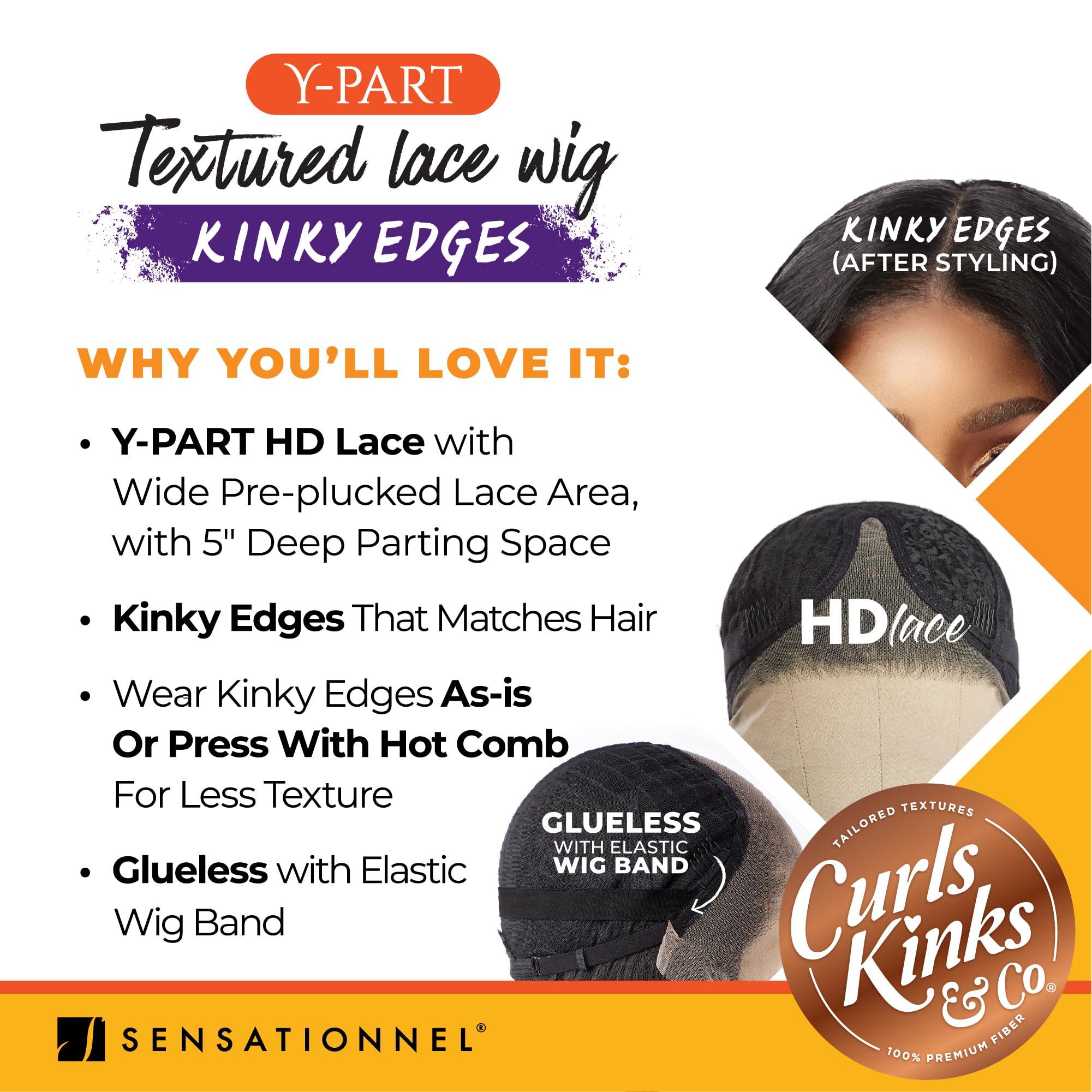 Sensationnel Sensationnel Curls kinksandco kinkyedges wig - kinky spiral curl 14 inch y part lace natural kinkytexture edged hairline for natural 3c to 4c hair textures (BALAYAGECHOCOLATE)