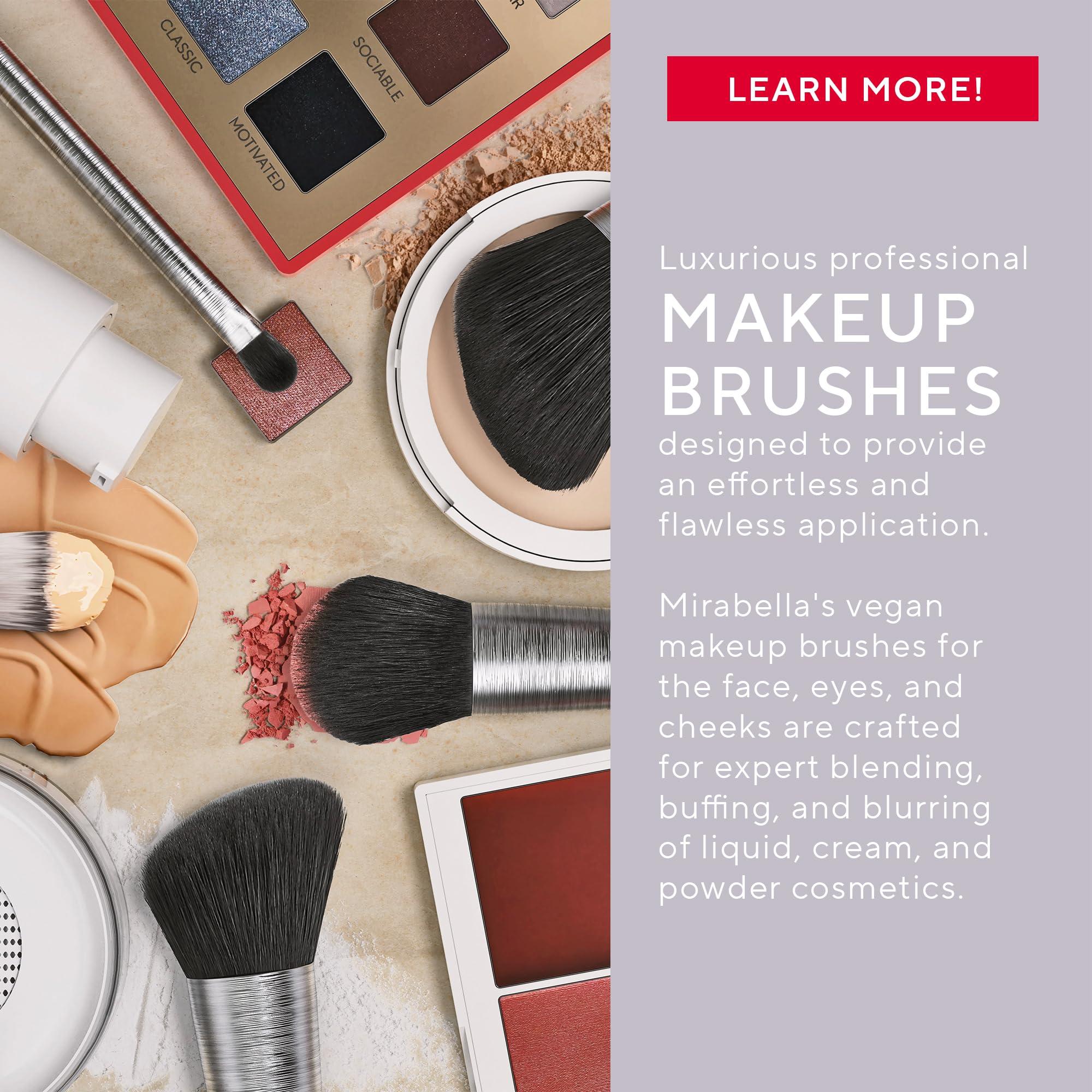 Mirabella Mirabella Small Crease Eyeshadow Brush, Premium Professional Makeup Brush Collection, Cruelty-Free Synthetic Bristle Brush, Hand-Sculpted Brushed Aluminum Handle, Luxury Blending Brush for Makeup