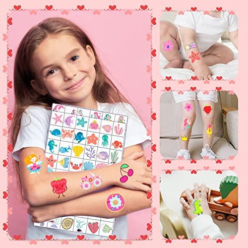 PARTYWIND Partywind 960 PCS Individually Wrapped Tattoos for Kids Bulk, Cute Temporary Tattoo Stickers for Birthday Party Supplies Favors, Fake Tattoos for Kids Christmas Gifts Games (20 Sheets)
