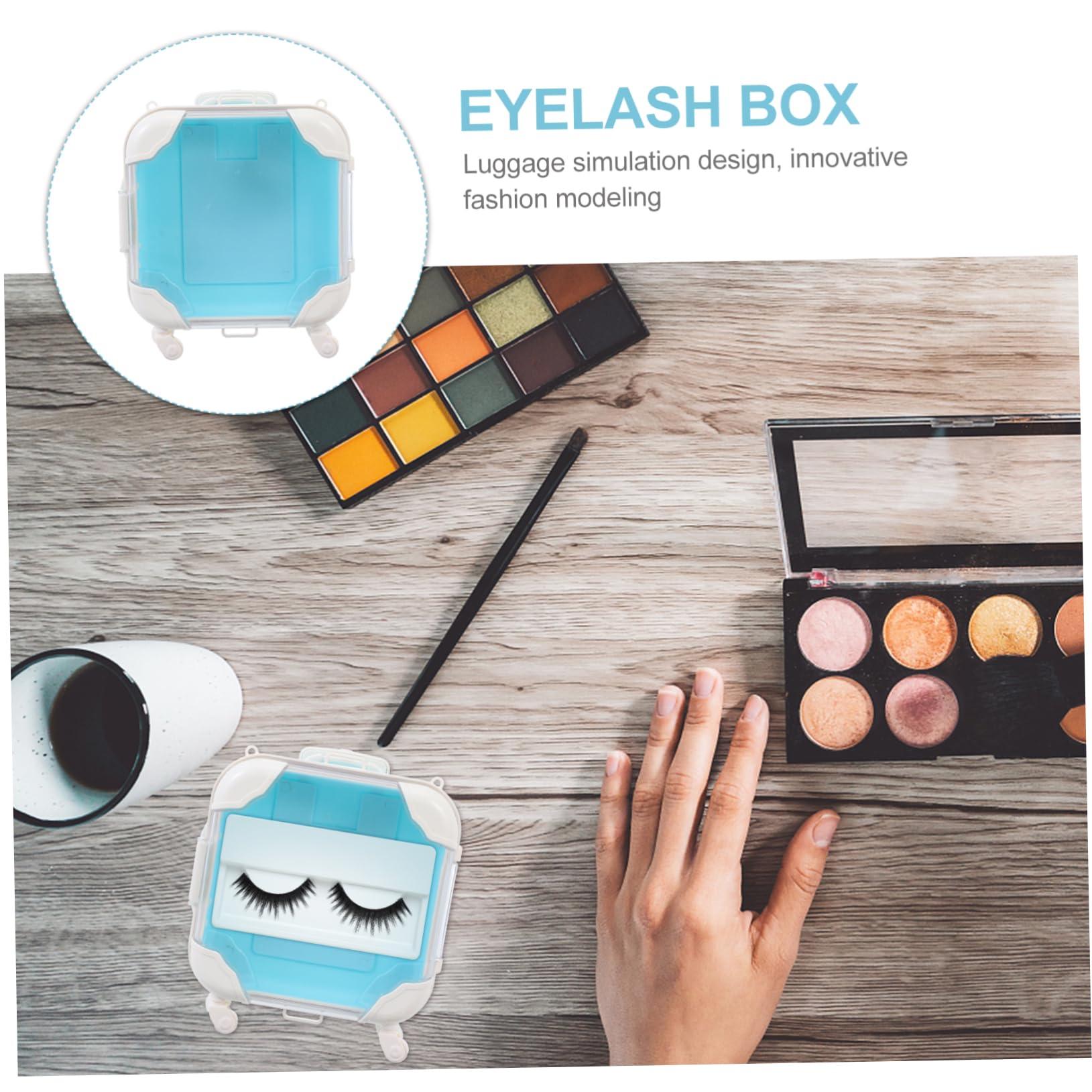 NOLITOY NOLITOY 2 Pcs False Eyelash Organizer Storage Box Mirror Portable Lash Display Organizer Eyelash Storage Case