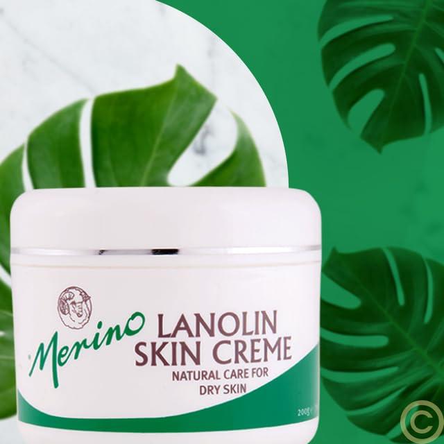 Merino Skin Care Dry Skin Lanolin Cream for Cracked Heels, Elbows and Soft Hands (500g/17.63 oz) Large Jar