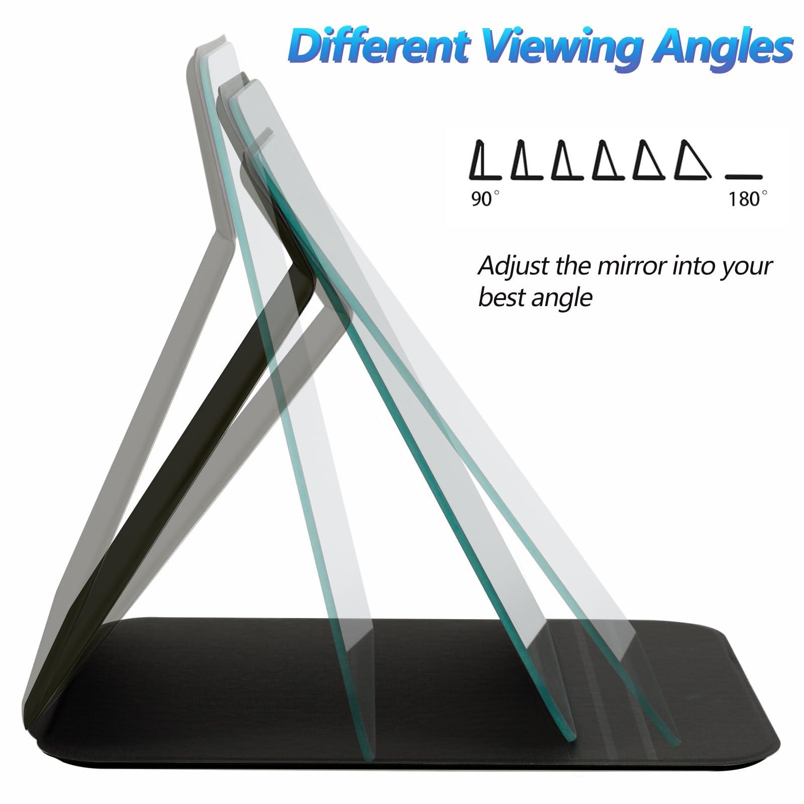 BREIDMKFM BREIDMKFM Folding Mirror Portable Mirror, PU Leather Mirror with Adjustable Stand Cute Compact Mirror for Women & Girls Pocket Makeup Mirror for Travel (4.2W2.8L), Cat Starry Sky