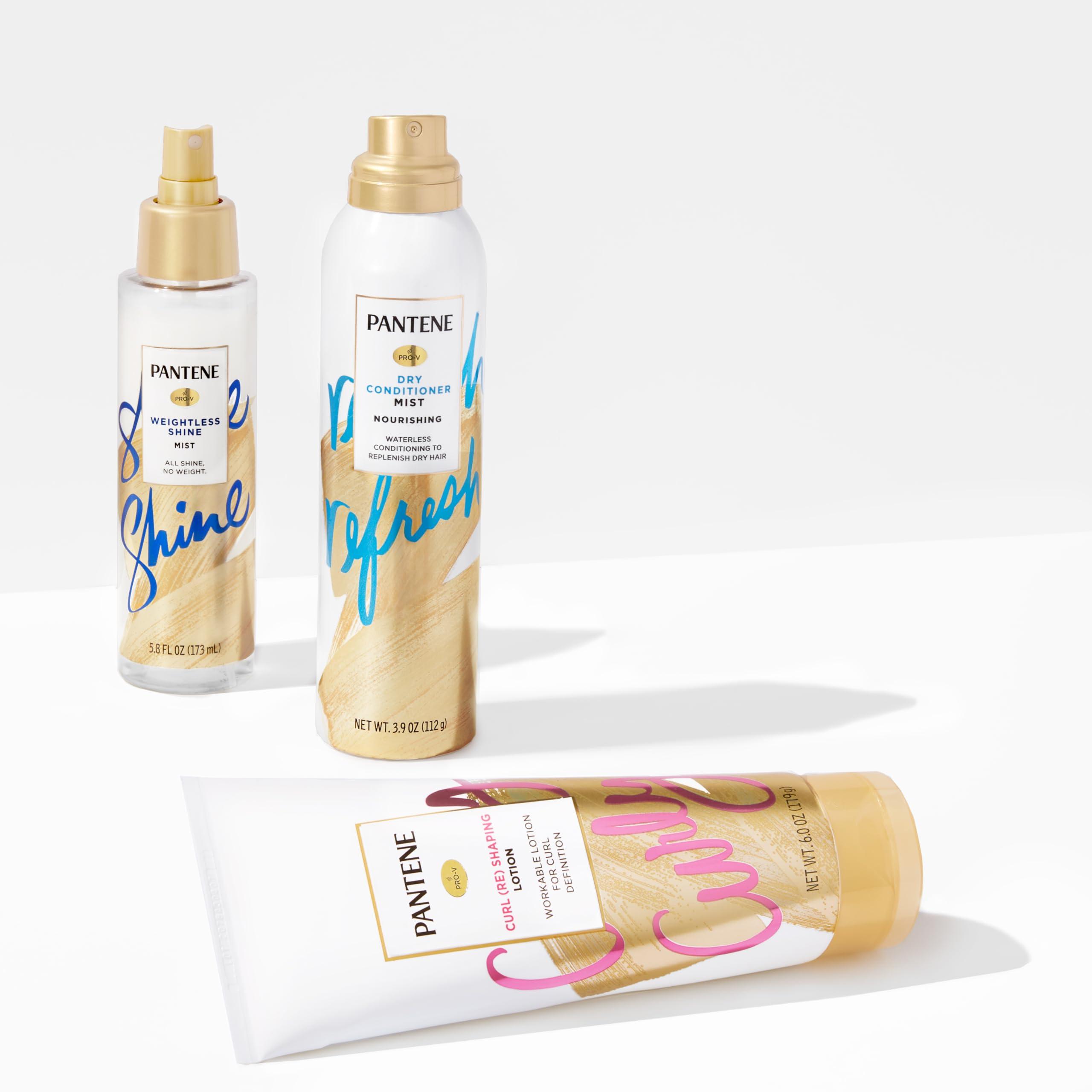 Pantene Pantene Pro-V Curl Cream Hair Lotion, Moisturizing Curl Defining Cream, Anti Frizz for Wavy or Curly Hair, with Vitamin B5, Pack of 3, 18 oz Total