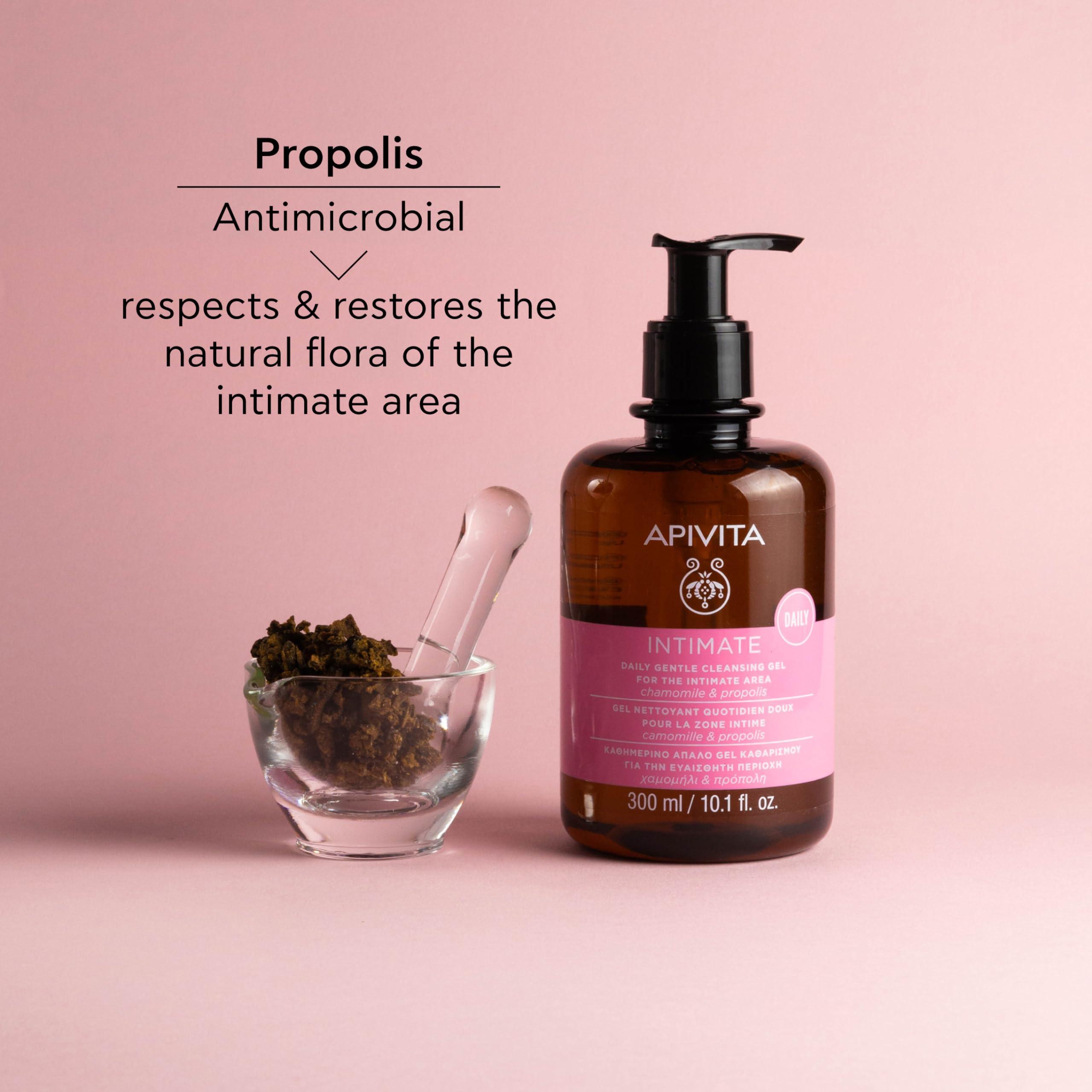 Apivita APIVITA Intimate Feminine Wash | pH-Balancing Gentle Gel Cleanser with Chamomile & Propolis, 300 mL / 10.1 oz