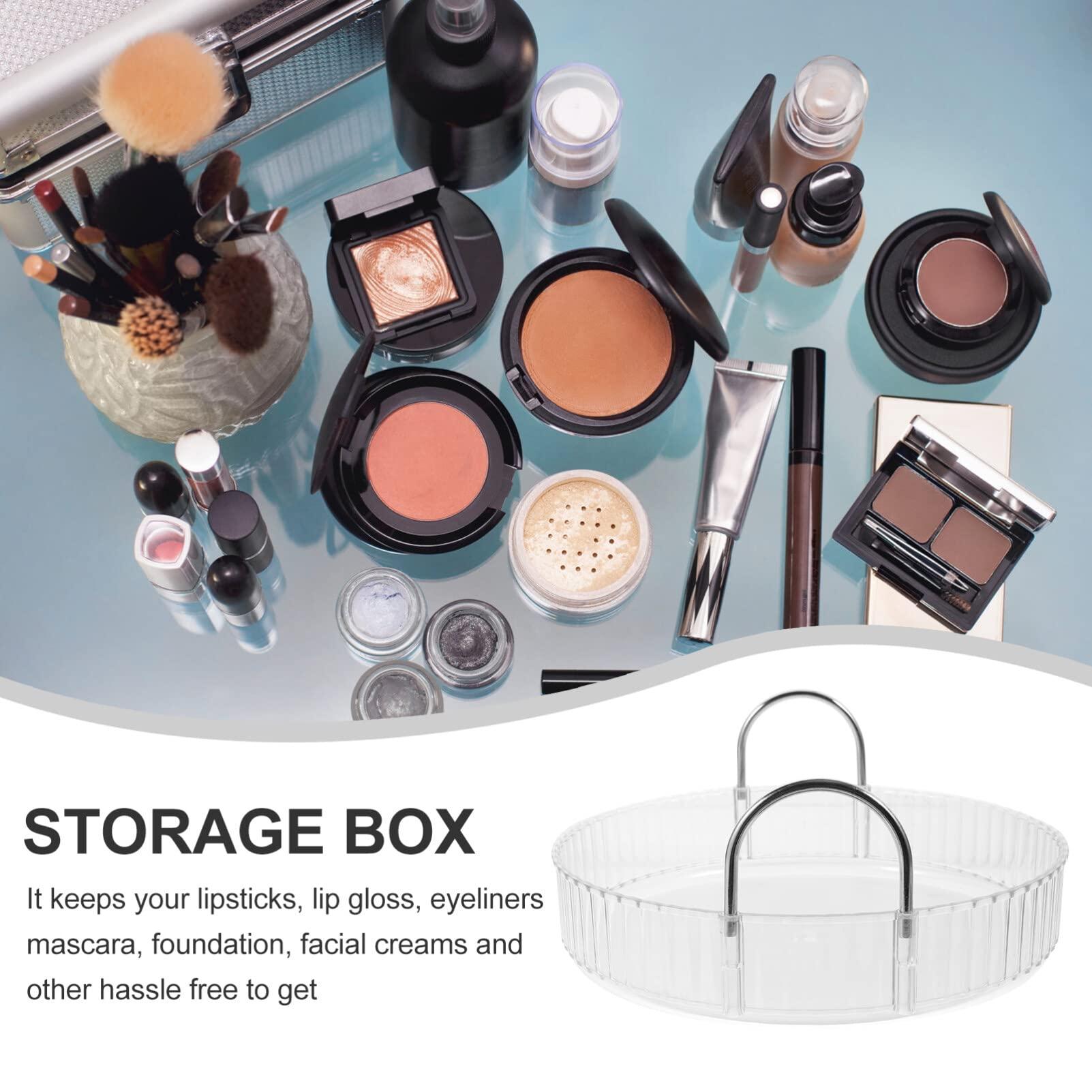 FOMIYES Box Storage Tray Cosmetic Rotating Tray Desktop Cosmetic Organizer Small Skincare Organizer Rotating Cosmetic Organizer Cosmetic Display Case Makeup Tray Organizer