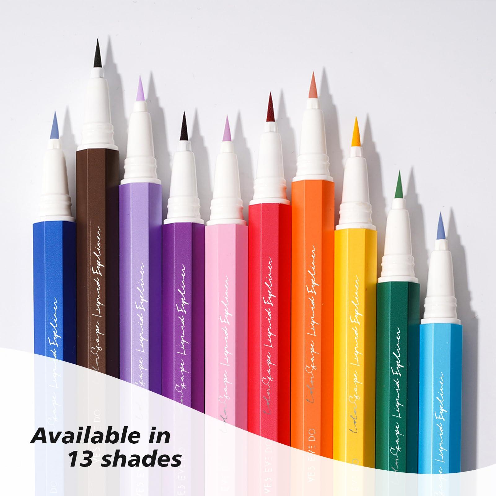 YES.EYE DO YES.EYE DO Bright Blue Liquid Eyeliner Precision Pen - Felt Tip Blue Eyeliner Liquid for Flexible Line Thickness - Easy to Remove with Warm Water - Drama Makeup&Body Art Use (Skyline Blue)