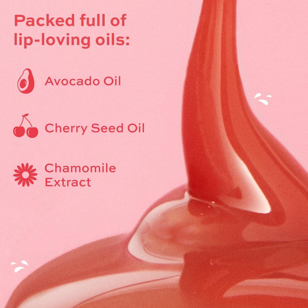 Revolution Beauty London Revolution Beauty, Juicy Peptide Lip Balm, Hydrating & Plumping Lip Balm with Sheer Color, Infused with Vitamin E & Peptides, Pink Strawberry, 0.27 Fl. Oz