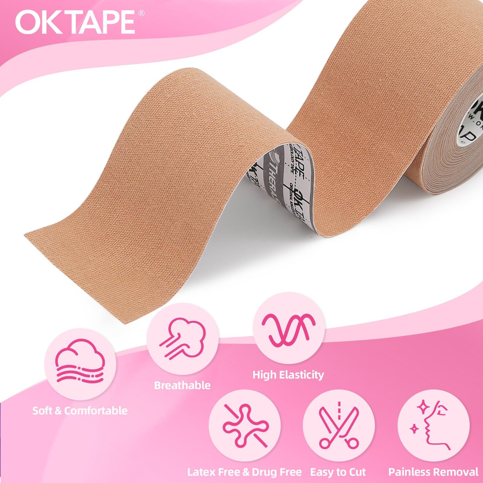 OK TAPE OK TAPE Face Lift TapeFacial Myofascial Lift Tape for Firming and Tightening Skin, Face Neck Lift Tape Anti-Wrinkle, Anti-Freeze Tape, 1 Roll 2in x 16.4ft (5cm x 5m), Beige