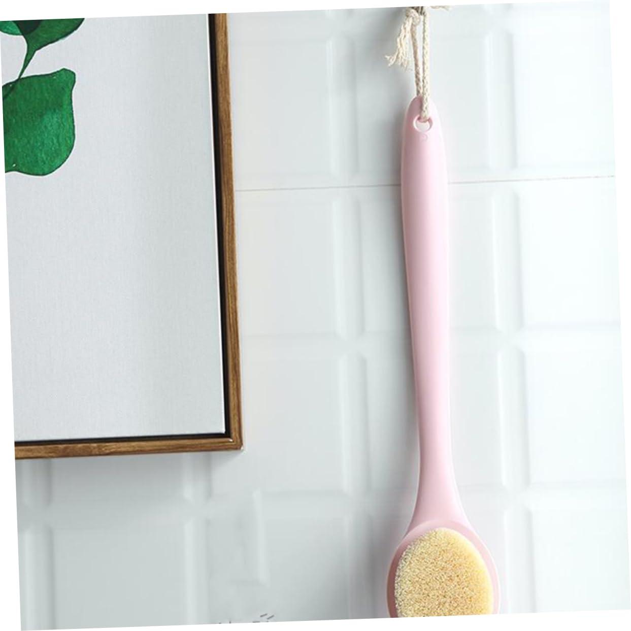 Beavorty Beavorty Body Scrubing Tool Bath Brush with Long Handle Tan Brush Body Scrub Brushes Dry Skin Body Brush Shower Body Brush Electric Razor Handle Body Brush Facial Cleansing Brush Face Pink