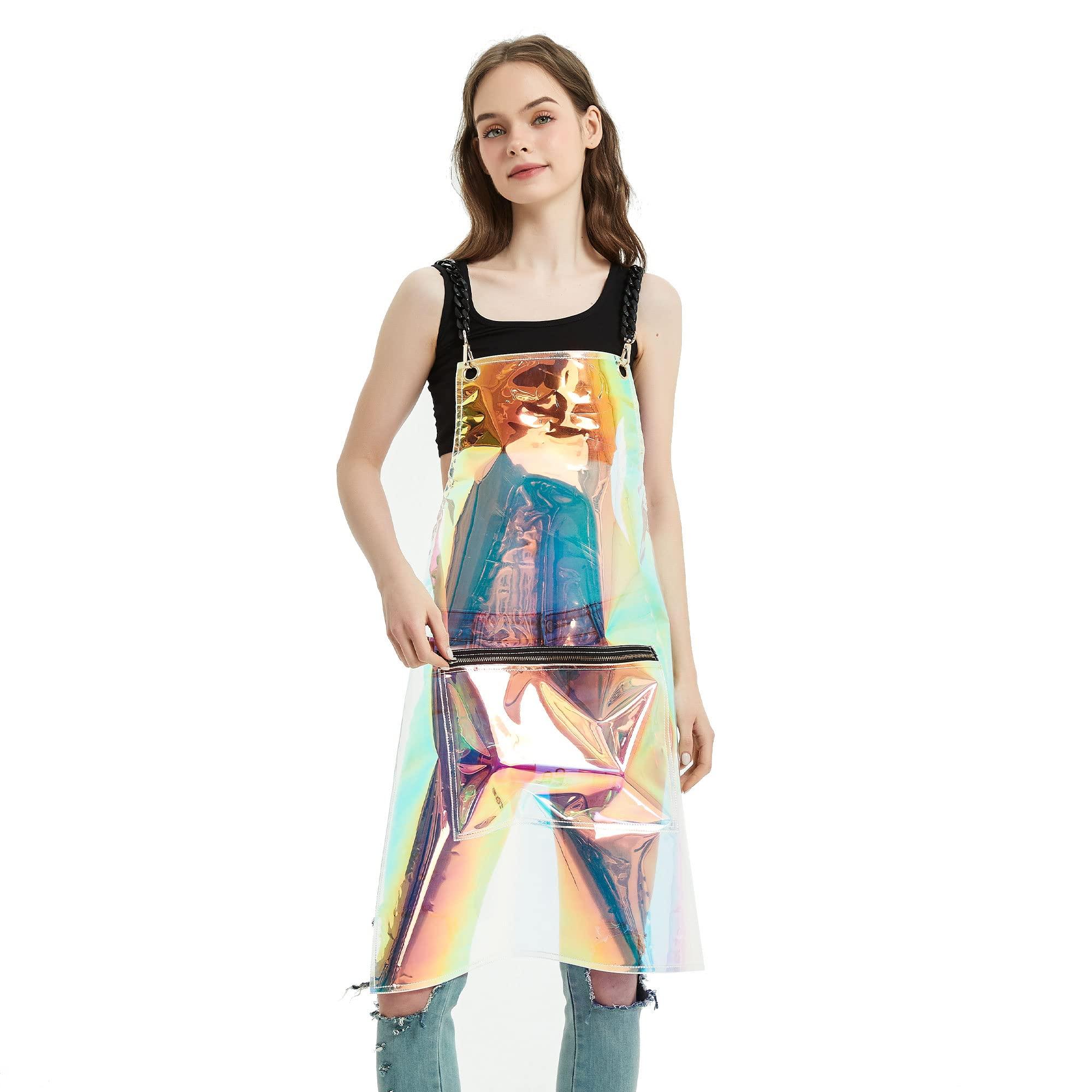 MIKI WELL MIKI WELL Barber Hair Stylist Apron For Beauty Salon Waterproof with Adjustable Chains Work Clothes 22.8W x 28.7L (Dazzle)