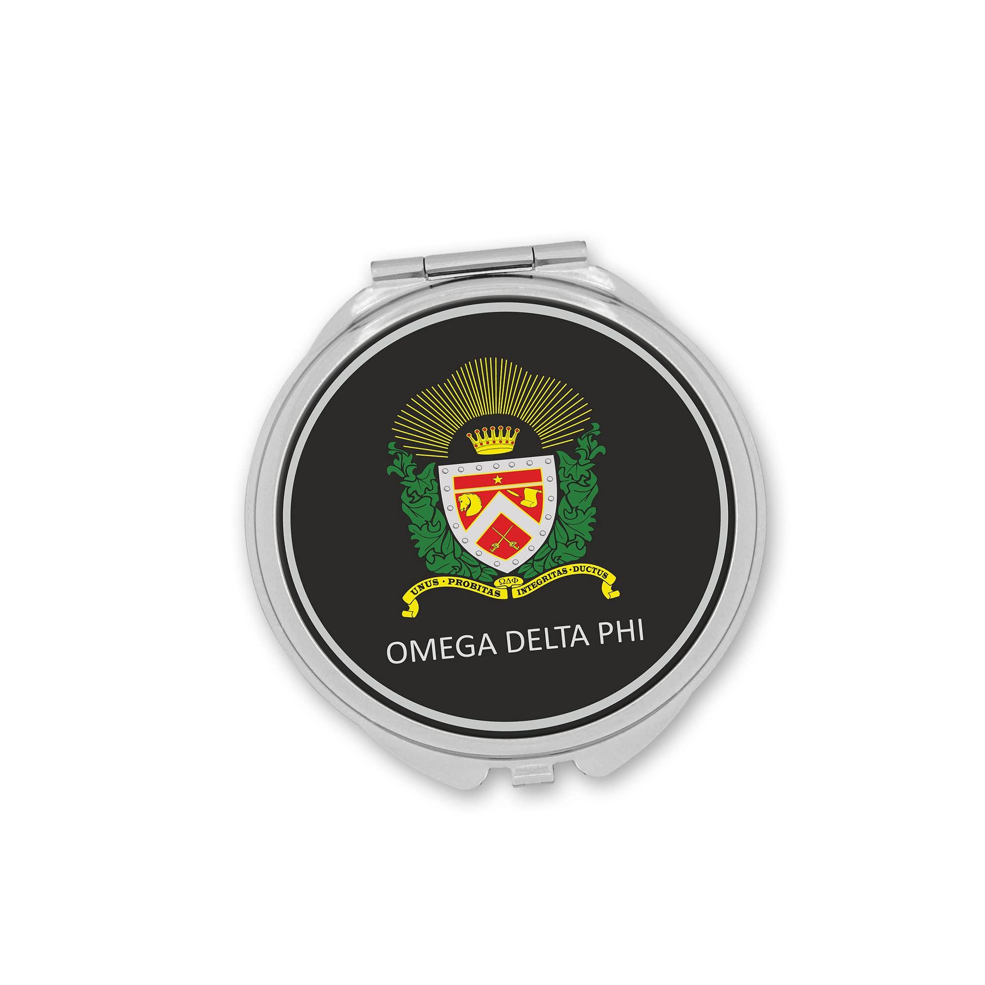 greeklife.store greeklife.store Omega Delta Phi Fraternity Compact Cosmetic Double Makeup Pocket Round Portable Mirro (Omega Delta Phi #6)