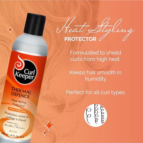 Curl Keeper Curl Keeper Heat Protection Cream for All Curl Types - Travel-Size Thermal Styling Protectant for Curly Hair, Flat Iron & Blow Dry (8 Fl Oz)