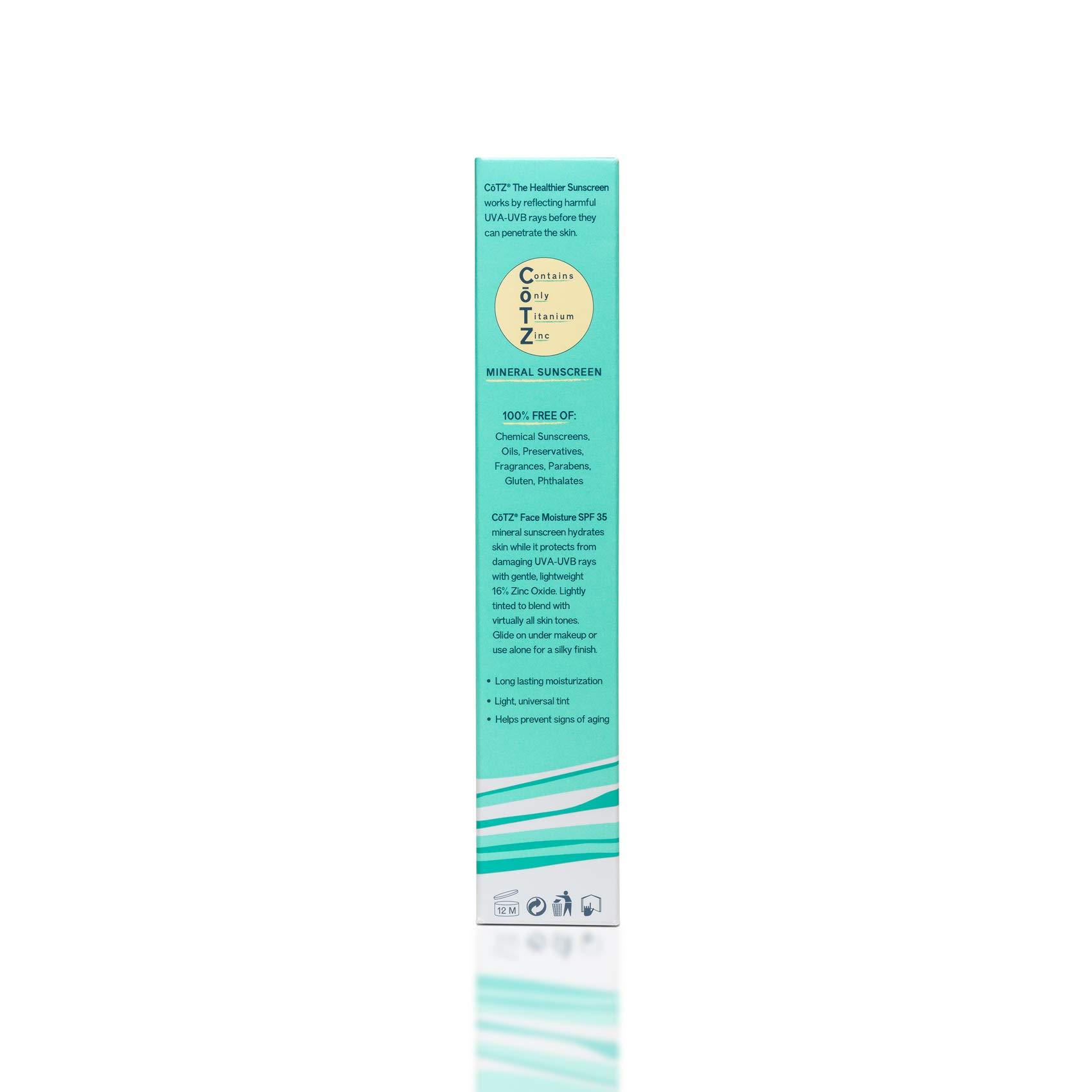 CoTZ CoTZ Face Moisture Lightly Tinted Mineral Sunscreen Broad Spectrum SPF 35; 1.5 oz / 42.5 g