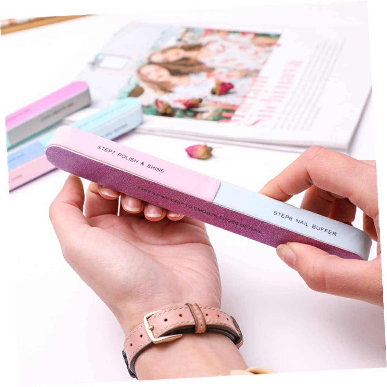 NOLITOY NOLITOY 12pcs Large Nail Buffer Blocks Kit 7 Step Nail File Polishing Strip for Lady Women