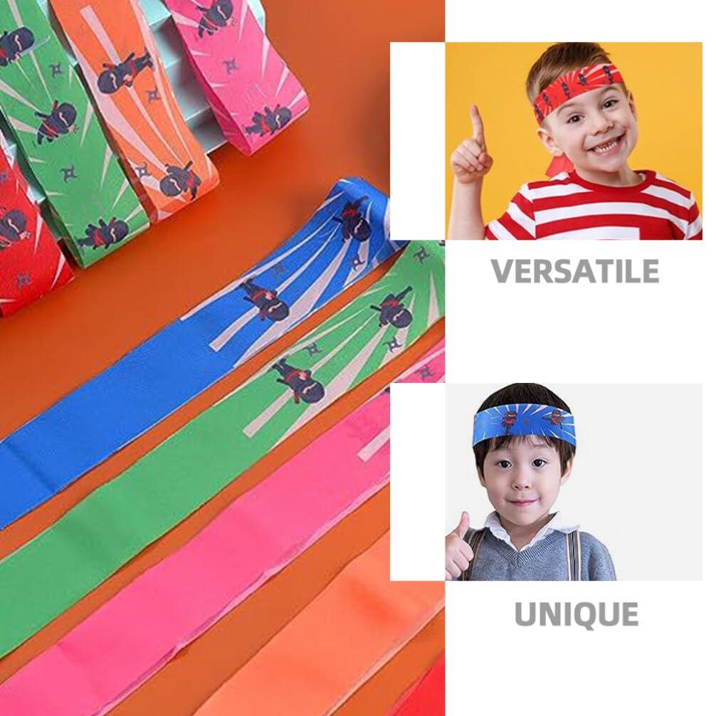 Baluue Baluue Japanese Sushi Chef Hachimaki Karate Headband: 12pcs Ninja Headbands Nin Ja Warrior Headbands Sushi Chef Bandana Headwear for Karate Sports Costume