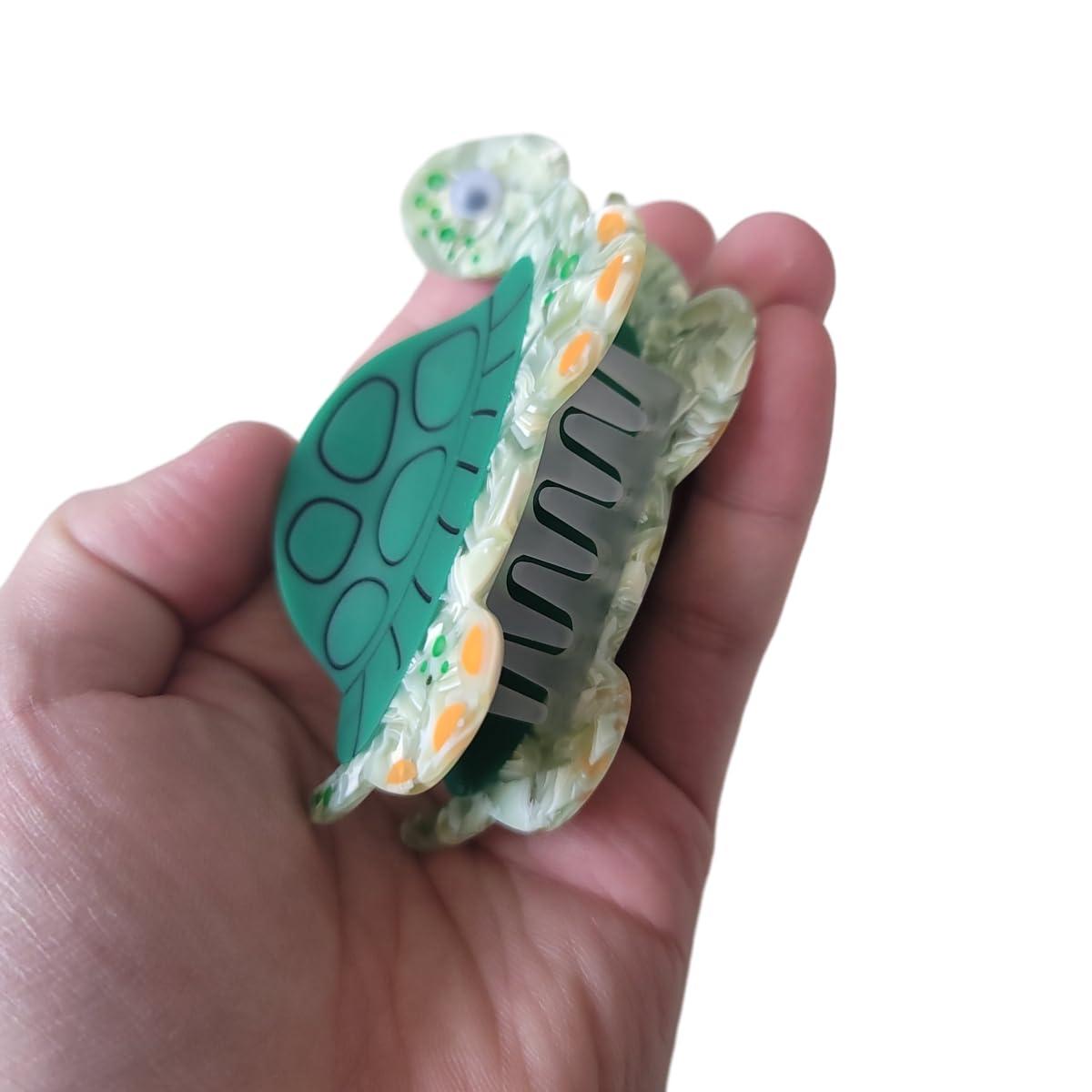 Clip Sugar Cartoon Sea Turtle Hair Clip,Acetate Claw Clips,Hair Clips for Women,Green