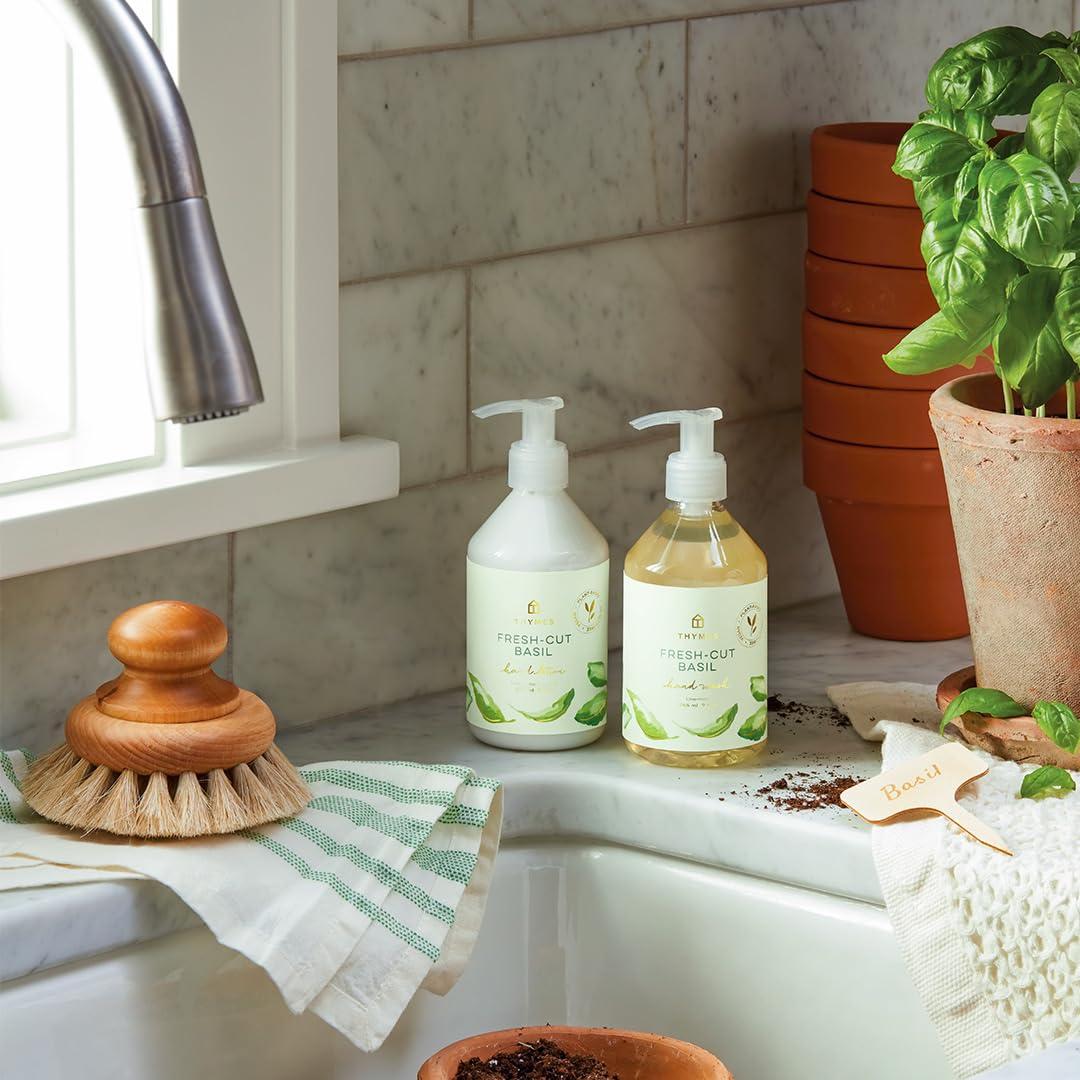 Thymes Thymes Moisturizing Hand Lotion for Dry Skin - Moisturizer for Beauty and Personal Care - Luxury Hand Lotion for Women & Men with Shea Butter & Aloe Vera (Fresh-Cut Basil, 9 fl oz)