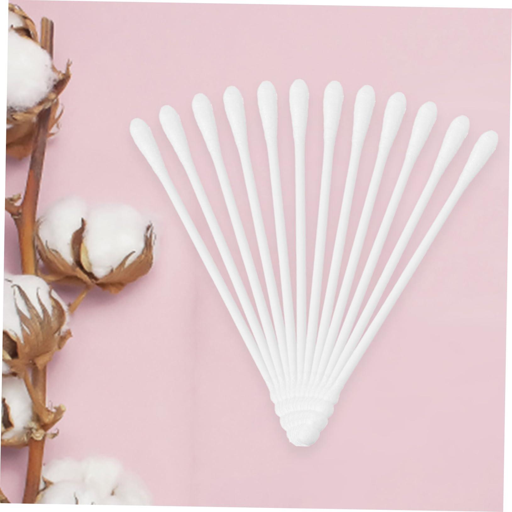 WOONEKY 200pcs Care Buds Swabs Cotton Swabs Earbuds Ear Buds Organic Cotton Pads Organic Cotton Balls Buds Swabs with 2 Different Heads Makeup Tool Swab White WOONEKY