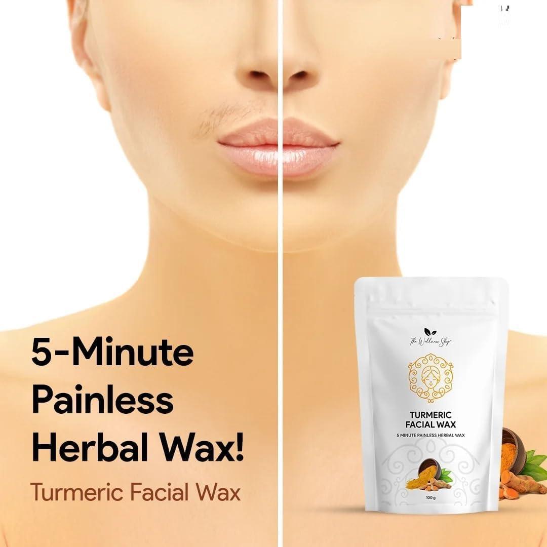 OTAA Turmeric Facial Wax Powder - 5 min Painless Natural Face Hair Removal Waxing Powder - Easy to use at home - No chemicals - No Irritation - No Skin rashes - 100g