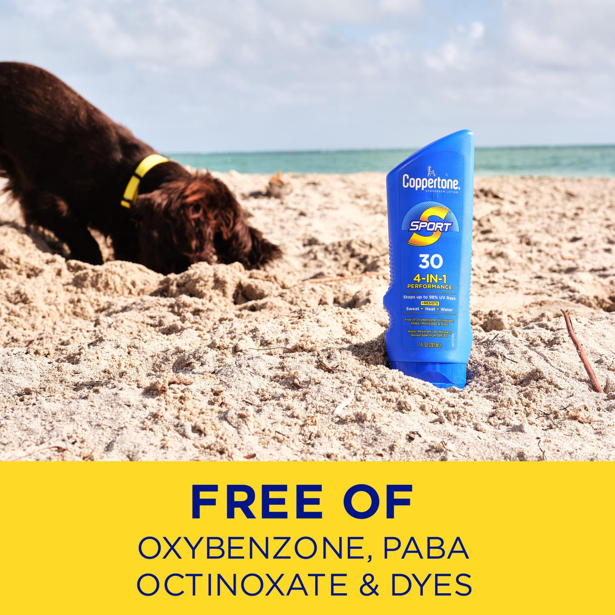 Coppertone Coppertone SPORT Sunscreen SPF 30 Lotion, Water Resistant Sunscreen, Body Sunscreen Lotion, 7 Fl Oz (Pack of 12)