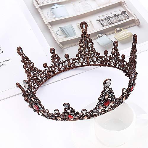 CHENGYUAN-SHOP CHENGYUAN Bridal Princess Queen Crown Tiara, Handmade Rhinestone Pearl Tiara, Bridal Crown Wedding Tiaras Hair Accessory Prom, for Wedding, Party, Fashion Show,C