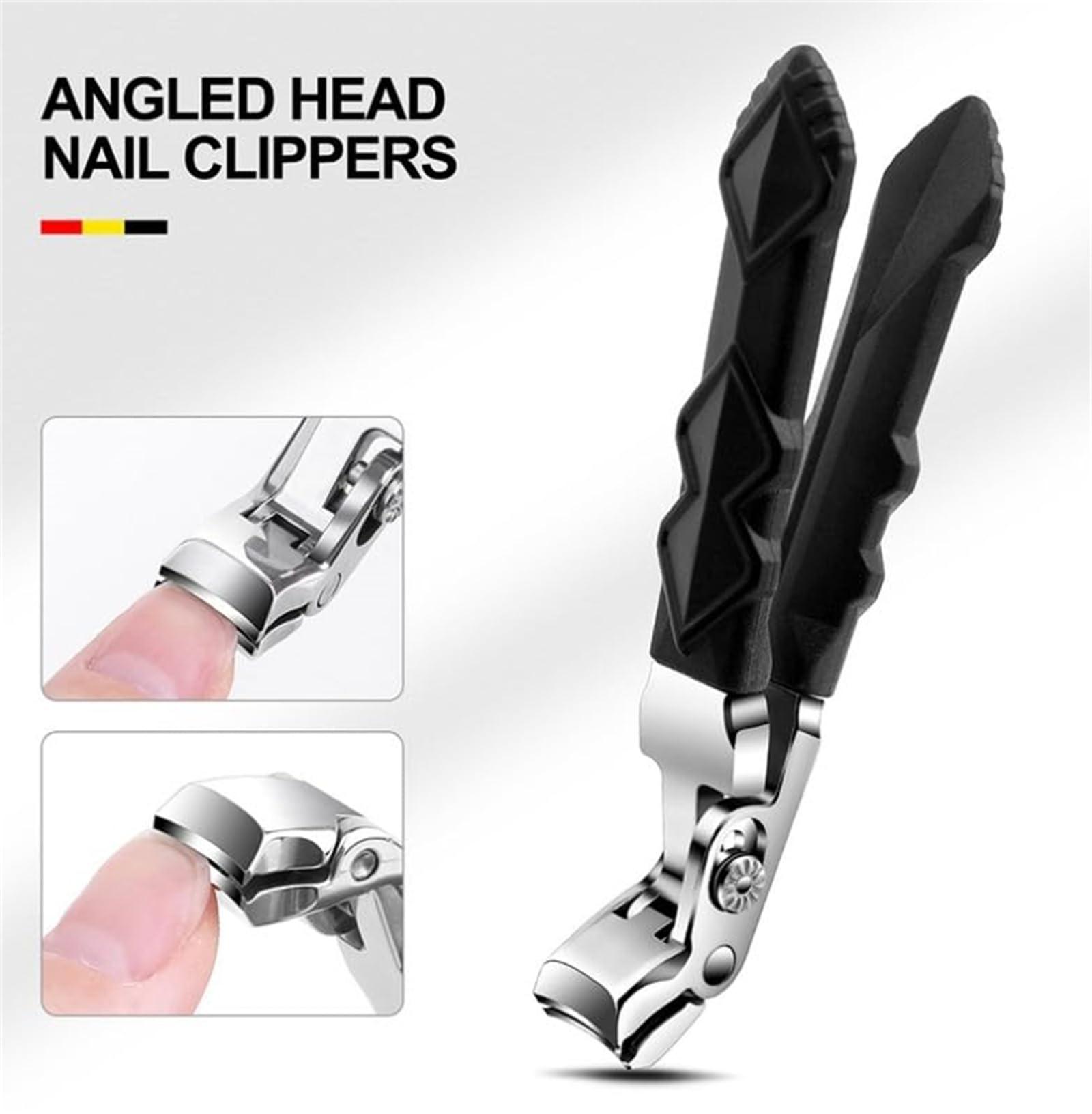 ZENKLET Clipmaster Pro Toenail Clippers, Outfany Clipmaster Pro Nail Clippers, Clipmaster Pro, Clip Master Pro Toenail Clipper, Large Angled Head Toenail Clippers with Wide Opening (2Black-a)