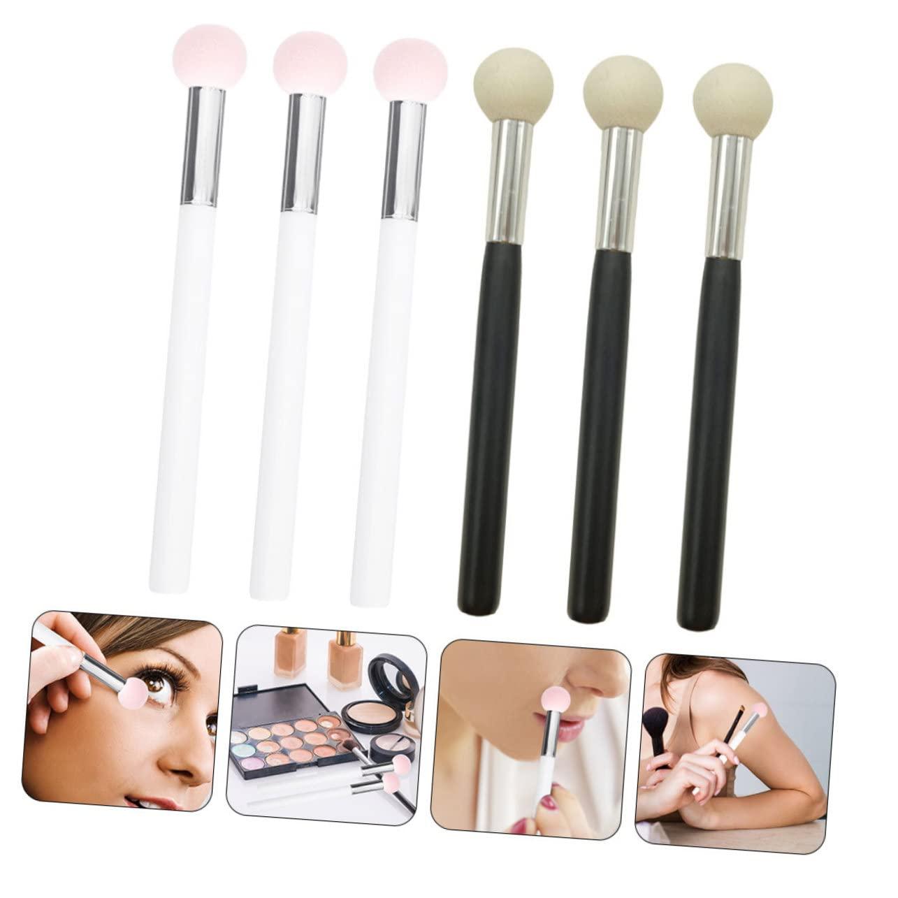 IWOWHERO 12 Pcs Sponge Makeup Brush Makeup Sponge Sponges Makeup Supplies Sponge Head Makeup Brush Makeup Eyeshadow Concealer Bulk Dual Using Sponge Dry Wet Using Sponge Wooden Handle IWOWHERO