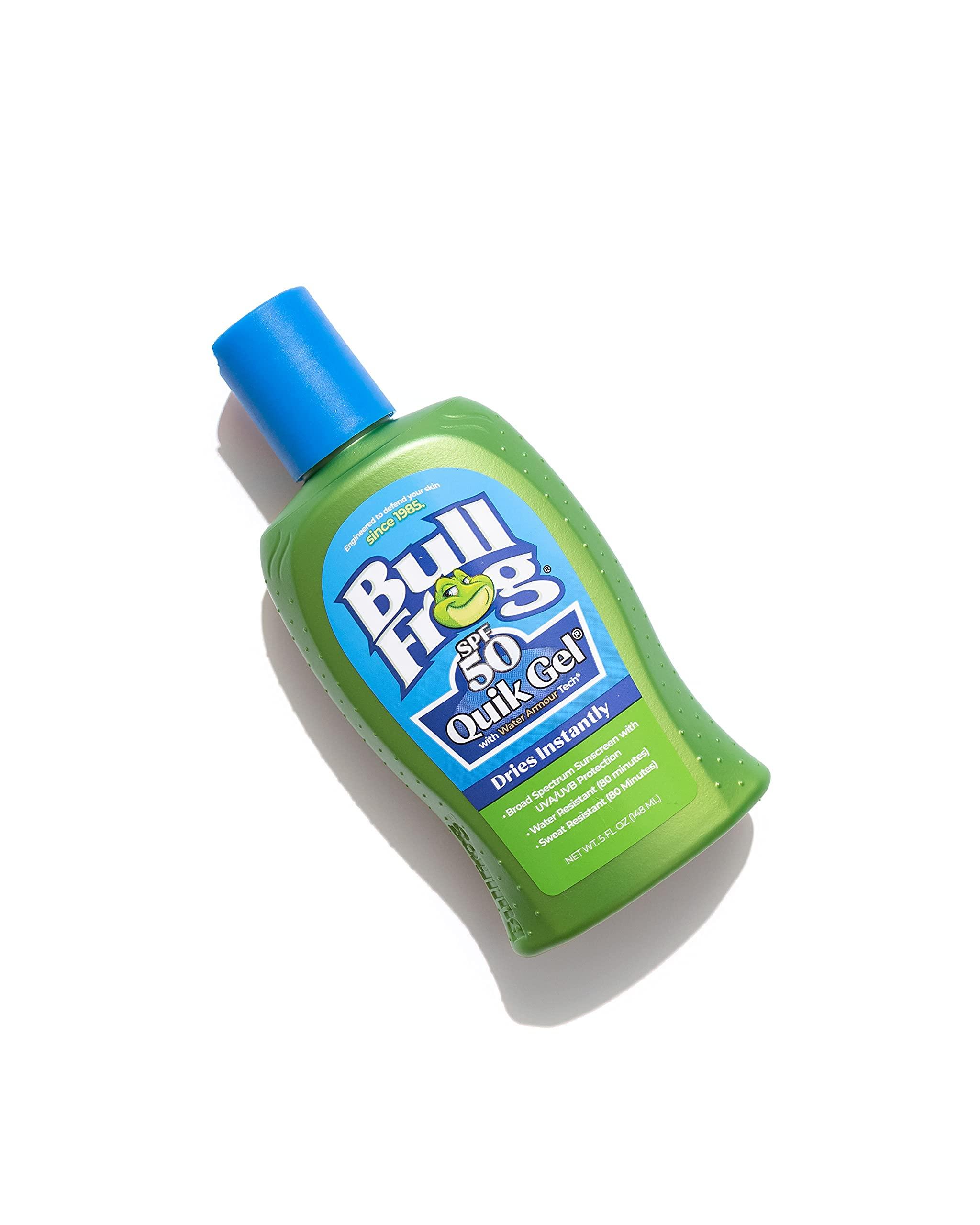 BullFrog Bullfrog Quik Gel Sunscreen SPF 50 | Oxybenzone & Octinoxate Free | Broad Spectrum Moisturizing UVA/UVB, 5oz…
